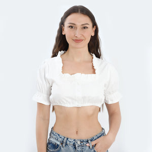 Class White Dirndl Blouse for Oktoberfest
