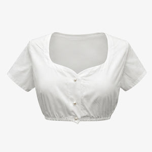 Bavarian Edition White Sweetheart Pearl Dirndl Blouse