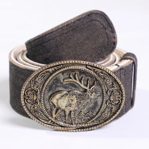 Rustic Vinatage Black Traditional Lederhosen Belt