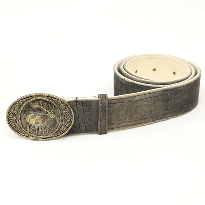 Rustic Vinatage Black Traditional Lederhosen Belt