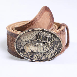 Vintage Brown Traditional Lederhosen  Belt