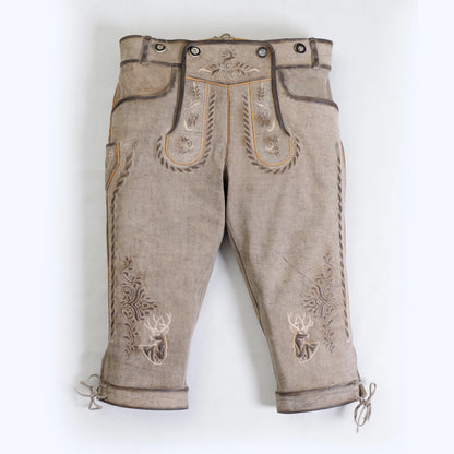 Men Oktoberfest Bundhosen in Light Gray