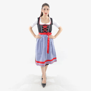 Classic Black Midi Dirndl in Vibrant Look