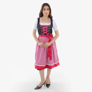 Bavarian Beauty Pink and Black Authentic Dirndl