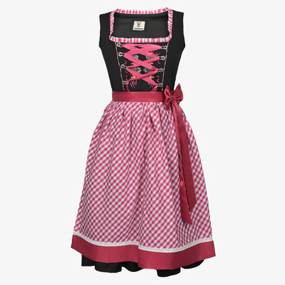 Bavarian Beauty Pink and Black Authentic Dirndl