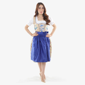 German Midi Dirndl in Dodger Blue