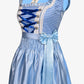 Charming Checkered Blue Midi Dirndl Dress