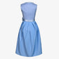 Charming Checkered Blue Midi Dirndl Dress
