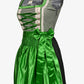 Charming Checkered Green Midi Dirndl Dress