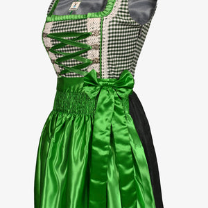 Charming Checkered Green Midi Dirndl Dress