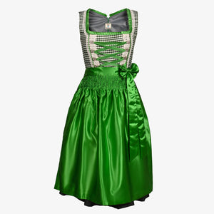 Charming Checkered Green Midi Dirndl Dress