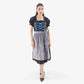 German Dirndl Dress Floral Blue Embroidery