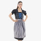 German Dirndl Dress Floral Blue Embroidery