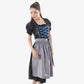 German Dirndl Dress Floral Blue Embroidery