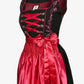 German Dirndl Dress Floral Magenta Elegance