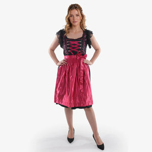 German Dirndl Dress Floral Magenta Elegance