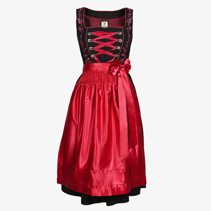 German Dirndl Dress Floral Magenta Elegance