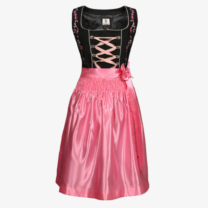Obsidian Black Dirndl Rosy Pink Seduction