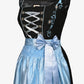 German Dirndl Dress Floral Ice Blue Elegance