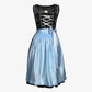 German Dirndl Dress Floral Ice Blue Elegance