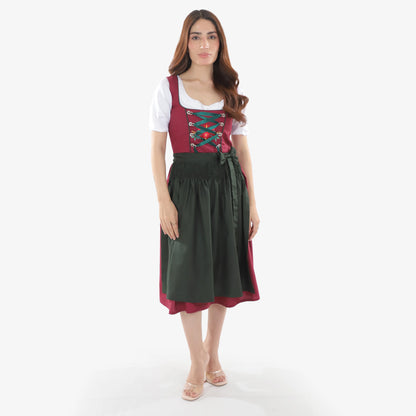 Vintage Bavarian Attire Deep Plum Green Allure
