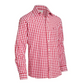 Deep Red Men's Shirt with Understated Checkered Pattern