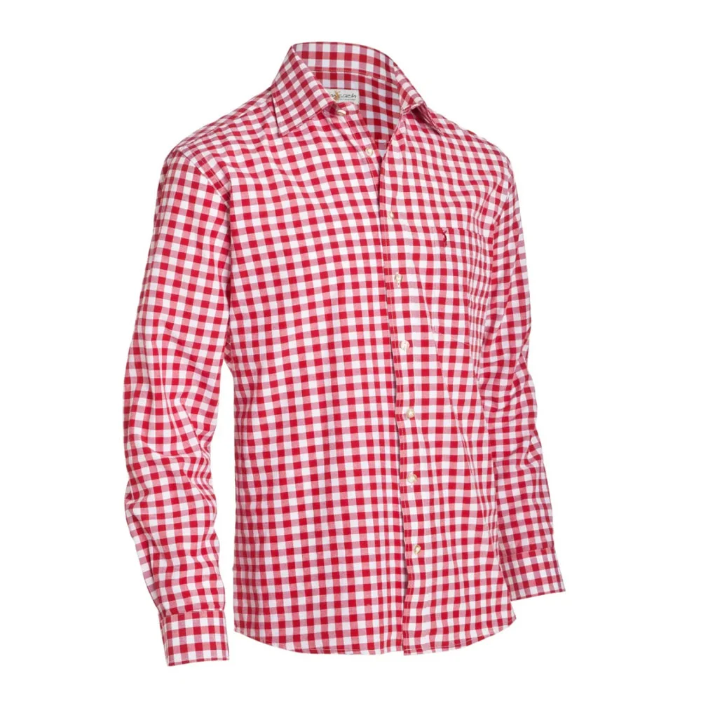 Deep Red Men's Small Checkered Shirt S / Red Deep Red Men's Small Checkered Shirt S / Red