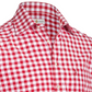 Deep Red Men's Shirt with Understated Checkered Pattern