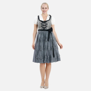 Rich Gray Midi Dirndl Dress