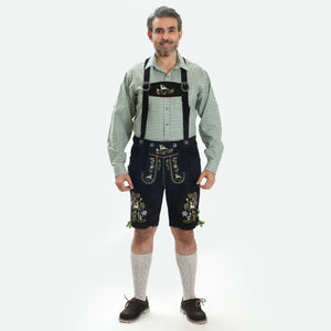Black Lederhosen Men with Suspenders