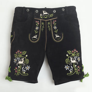 Black Lederhosen Men with Suspenders