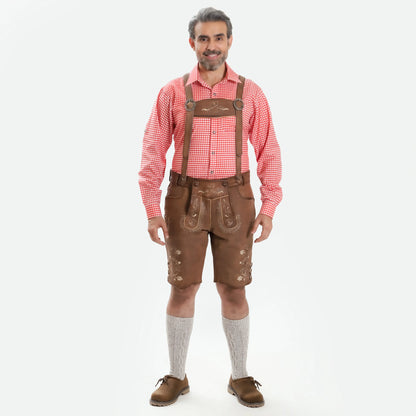 Authentic Lederhosen Men Shorts with Suspenders