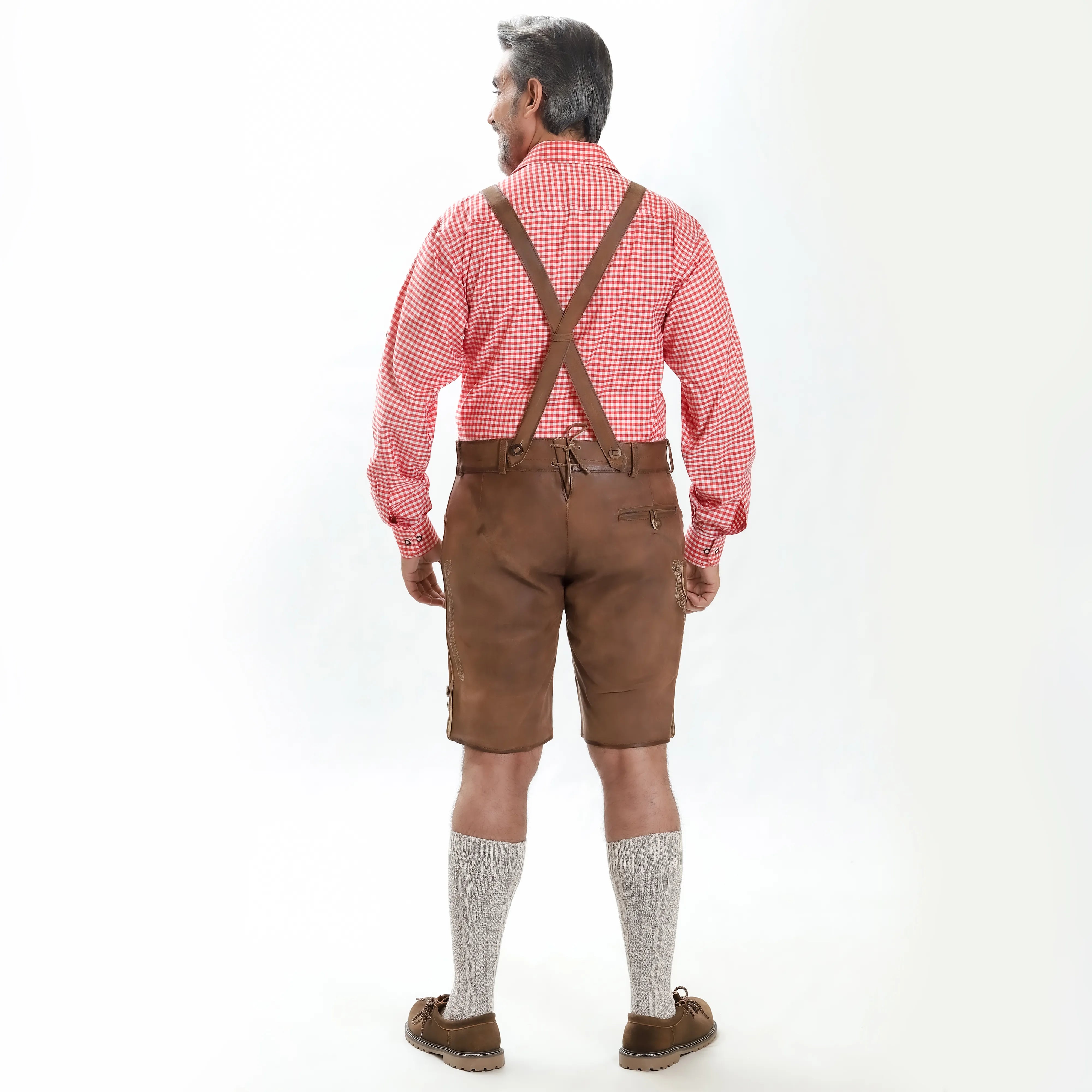 Adler Embroidered Brown Lederhosen Shorts for Men US 38 Adler Embroidered Brown Lederhosen Shorts for Men US 38