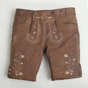 Authentic Lederhosen Men Shorts with Suspenders