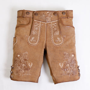 Authentic Brown Trachten Lederhosen with Suspenders