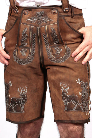 Handmade Wild Brown German Lederhosen Men