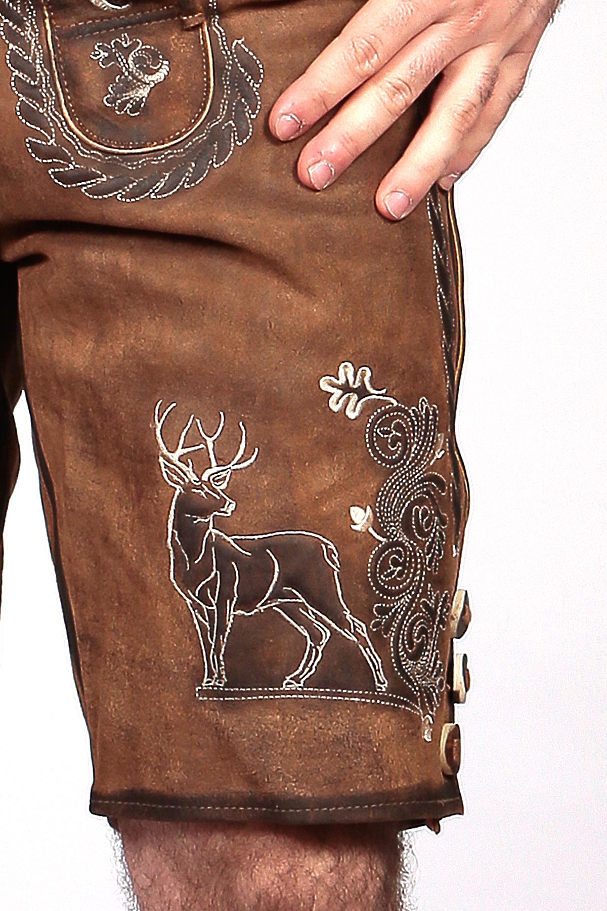 Handmade Wild Brown German Lederhosen Men