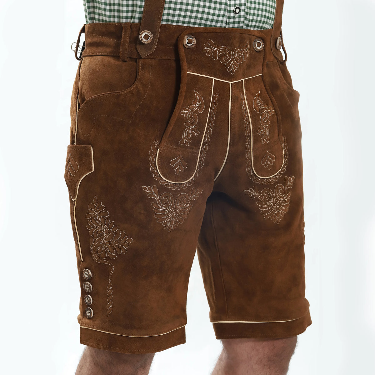 Hazelnut Brown Oktoberfest Lederhosen Shorts with Suspenders Hazelnut Brown Oktoberfest Lederhosen Shorts with Suspenders