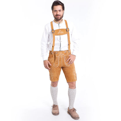 Hand-made Bavarian Lederhosen Natural Brown