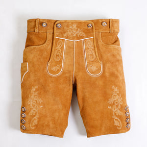 Natural Brown Trachten Lederhosen with Suspenders