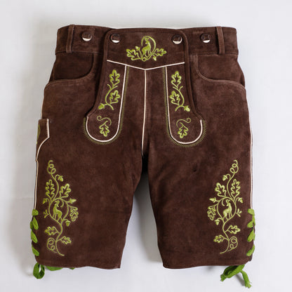 Authentic Alpine Lederhosen Walnut Brown