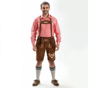 Lederhosen Men Adler Brown with Suspenders