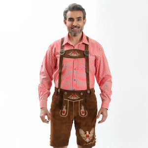 Lederhosen Men Adler Brown with Suspenders