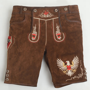 Lederhosen Men Adler Brown with Suspenders