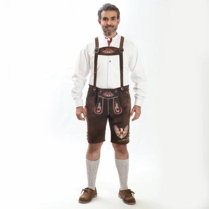 Lederhosen Men Chocolate Brown with Suspenders