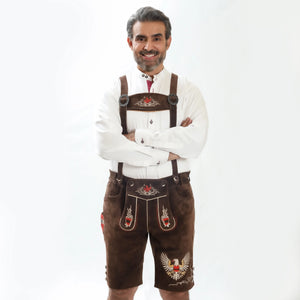 Lederhosen Men Chocolate Brown with Suspenders