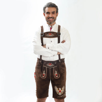 Lederhosen Men Chocolate Brown with Suspenders