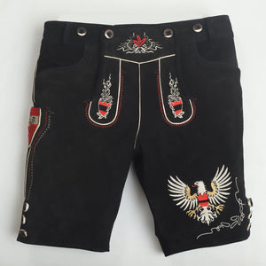 Lederhosen Men Adler Black with Suspenders
