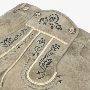 Authentic Alpine Lederhosen In Ash Gray