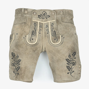 Authentic Alpine Lederhosen In Ash Gray